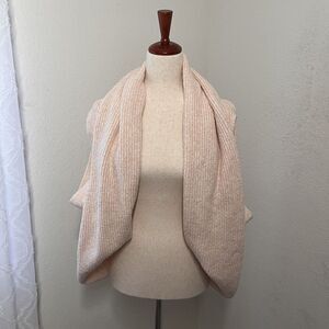 J. Jill Pure Jill Pink Ribbed Knit Open Front Shrug Shawl Cardigan One Size